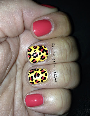 Coral and Orange Leopard Color Changing Nail Art