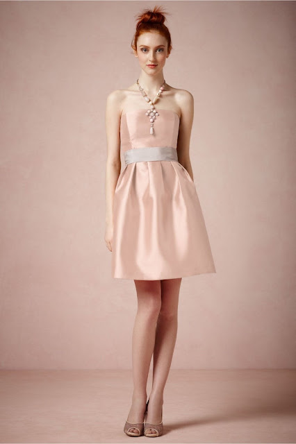 stylish-strapless-satin-short-natural-waist-a-line-Blush-Bbridesmaid-dress