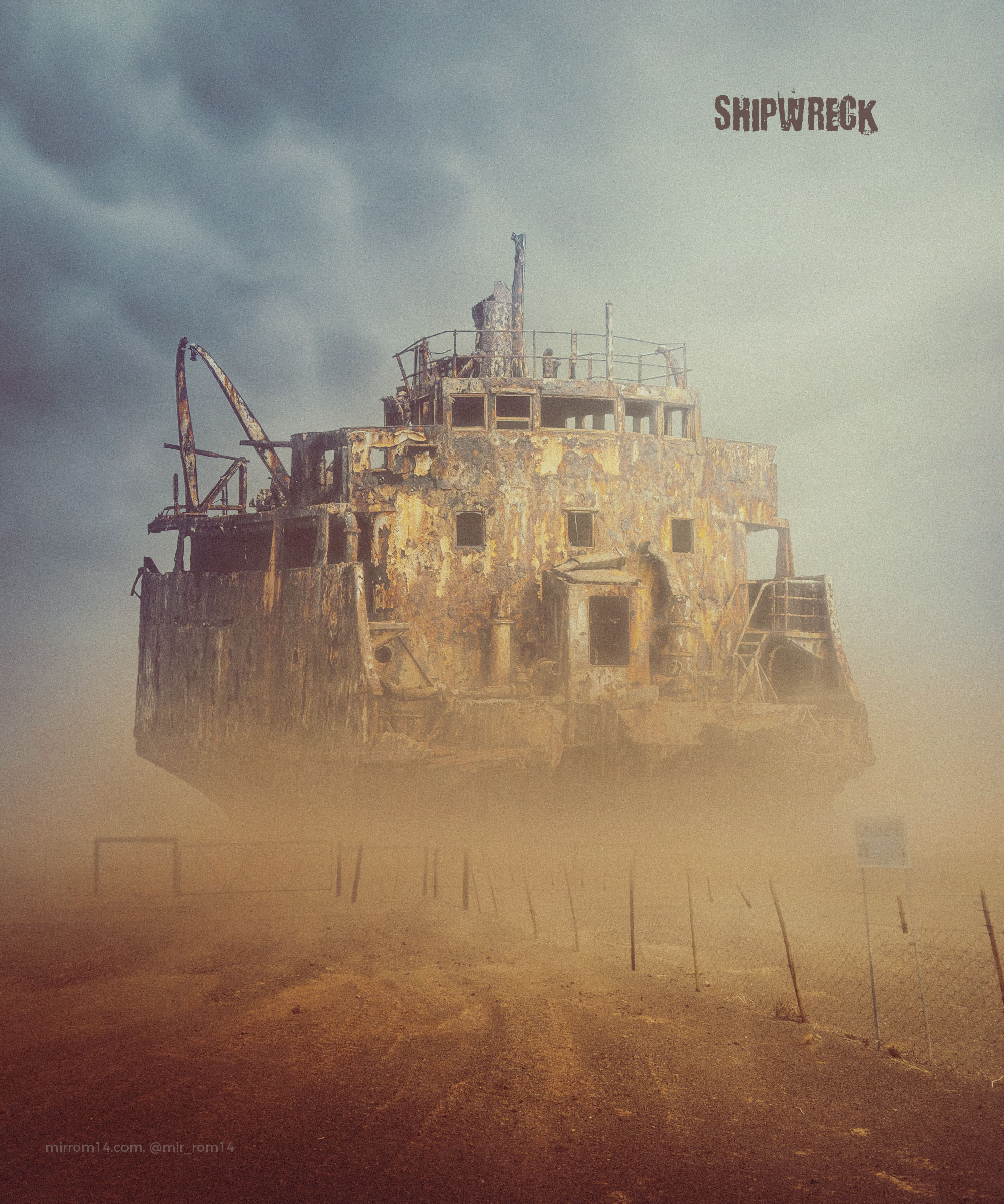 I created a Shipwreck Photo Manipulation With Two Stock Images in Photoshop