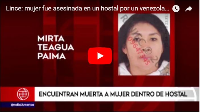 Un refugiado venezolano estranguló a su esposa en un hostal del Perú