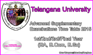 TU degree supplementary 1st/2nd/3rd/Final Year exams Time Table