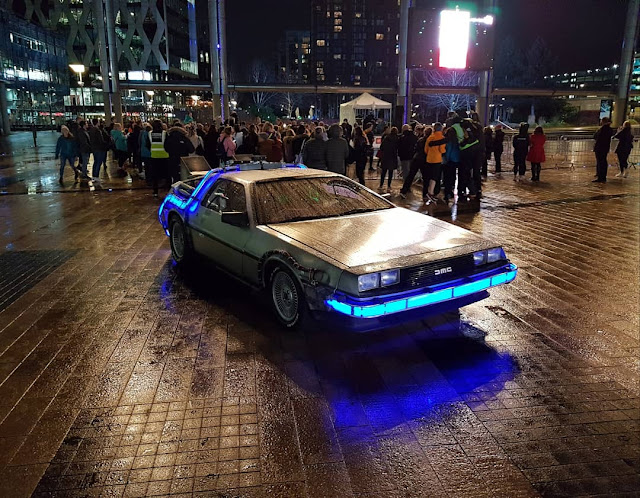 A Back to the Future DeLorean in MediaCityUK