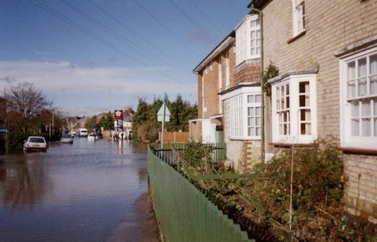 Dellsome Lane flooding in 2000 Photograph by J. Lyons and part of the Images of North Mymms Collection