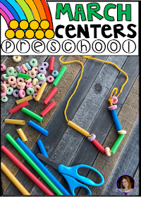 Are you looking for fun and simple thematic centers that you can prep quickly for your preschool classroom?  Preschool March Centers was created for children ages 4-6 and mature 3 year-olds (looking for a challenge).  