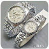 Couple Rolex Rantai - Silver Plat Putih