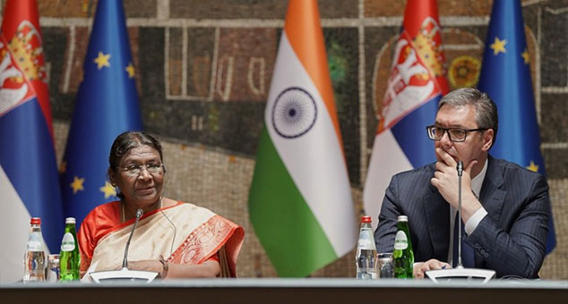 Председница Републике Индије, Друпади Мурму, борави у званичној посети Републици Србији до 9. јуна поводом српско-индијског пословног форума.