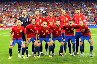 SELECCIÓN DE ESPAÑA - Temporada 2017-18 - David De Gea, Sergio Ramos, Marco Asensio, Sergio Busquets y Gerard Piqué; David Silva, Isco Alarcón, Andrés Iniesta, Dani Carvajal, Koke Resurrección y Jordi Alba. SELECCIÓN DE ESPAÑA 3 (Isco 2, Álvaro Morata) SELECCIÓN DE ITALIA 0. 02/09/2017. Campeonato del Mundo de Rusia 2018, fase de clasificación. Madrid, estadio Santiago Bernabeu.