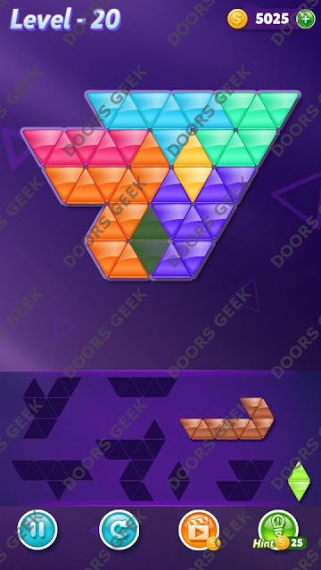 Block! Triangle Puzzle Expert Level 20 Solution, Cheats, Walkthrough for Android, iPhone, iPad and iPod