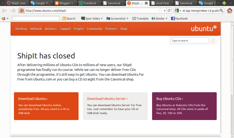 Hadinux Blog: Canonical Hentikan Pengiriman CD Ubuntu 
