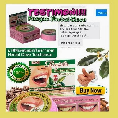 RASYAN HERBAL CLOVE TOOTHPASTE : SERBUK PEMUTIH GIGI 