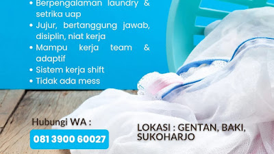 Loker Operator Laundry Terbaru September 2022