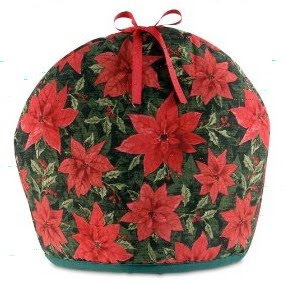 Tea Cozy Christmas Poinsettias Dome