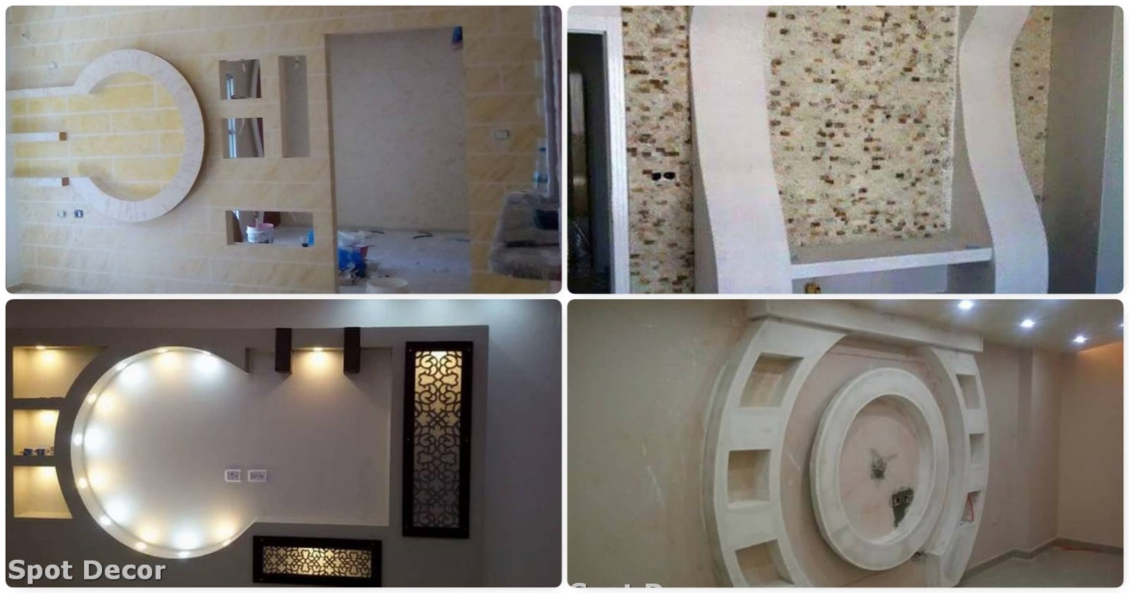 Tv Wall Unit With Gypsum Board Decor