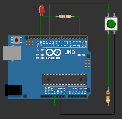 Layout da montagem para resistor pull-up