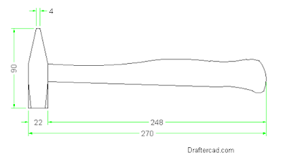 Sket gambar palu - Loft Autocad