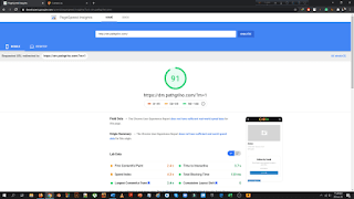website speed test result by google