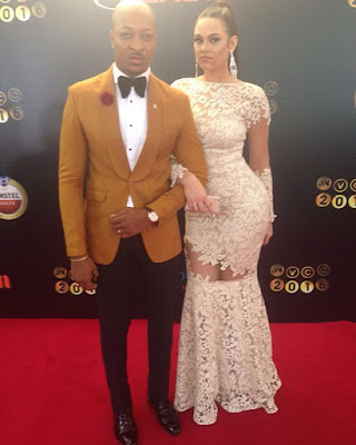 ik ogbonna and wife at  AMVCA 2016