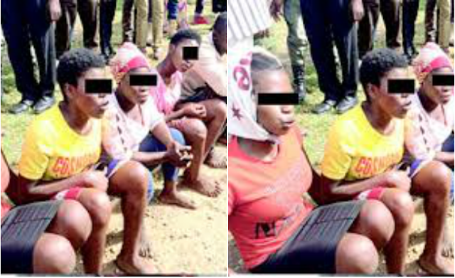 Four female cult members alongside five other male accomplices arrested during an initiation ceremony