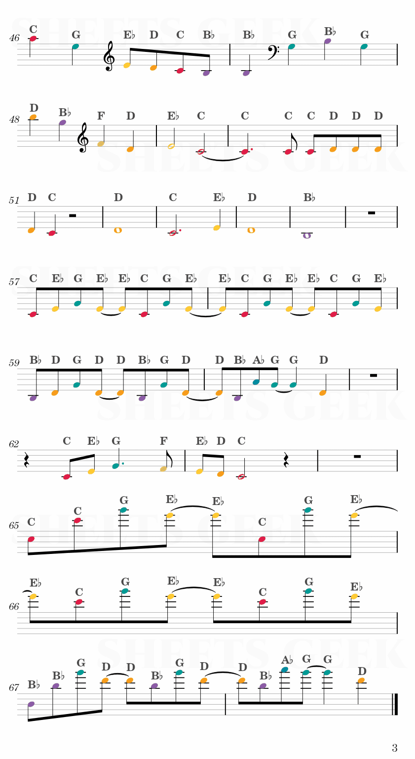 ilomilo by Billie Eilish Easy Sheet Music Free for piano, keyboard, flute, violin, sax, cello page 3