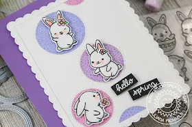 Sunny Studio Stamps: Staggered Circles Chubby Bunny Hello Spring Card by Juliana Michaels