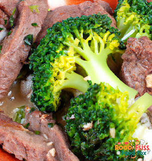 This image shows a close-up of the finished dish, with tender slices of beef and vibrant green broccoli coated in a savory sauce.