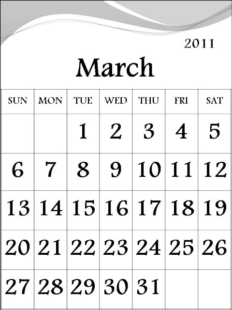 calendar 2011 template. Free Calendar 2011 March