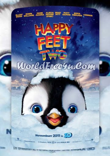 Poster Of Hollywood Movie Happy Feet Two (2011) Full Movie Free Download At worldfree4u.com