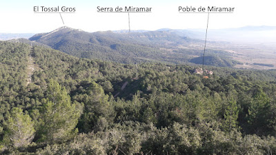 LA COGULLA - EL TOSSAL GROS Figuerola del Camp -(Alt Camp) -  Montblanc - (Conca de Barberà); panoràmica de la Serra de Miramar des del Cim de la muntanya de La Cogulla