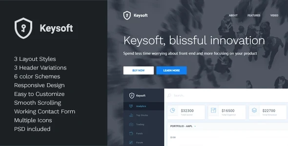 Download KeySoft Responsive Landing Page Template