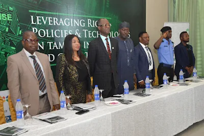 L-R: Session chair, Prince Olubayo Abiodun; Dr. Victoria Ekhomu, CEO, Trans-World Security Systems; Engr. Austin Nwaulunne, Director, Digital Economy, Nigeria Communications Commission (NCC); Director-General, Bureau for ICT, Nassarwa State, Mallam Shehu Ibrahim, President, African Data Centre, Engr. Ikechukwu Nnamani, SP Benjamin Hundeyin, Lagos State Police PRO; Ogundare Kehinde, Country Manager, Zoho Technologies at the Pan African Digital Initiative Summit (PADISE) 2022 which held in Lagos Weekend.