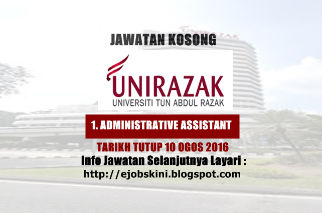 Jawatan Kosong Universiti Tun Abdul Razak (UNIRAZAK)