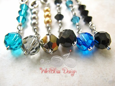 Wire wrapped Swarovski Crystal handphone charms