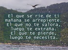 El que no te valora, luego te extraña.  El que te pierde, luego te necesita.