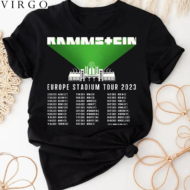 Setlist Dates Merch Rammstein Concert Tour 2023 T-Shirt