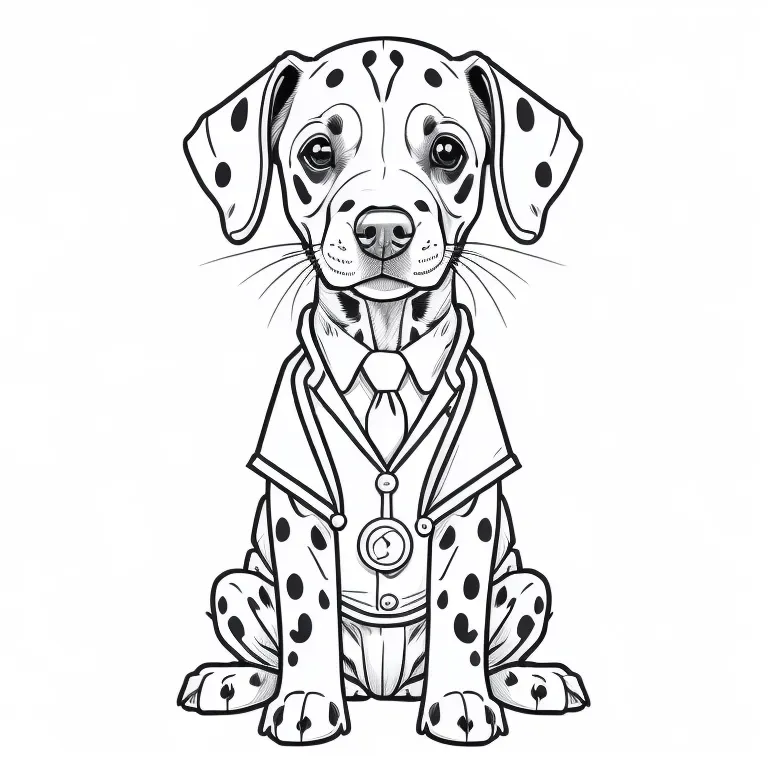 Free Printable Dalmatian Dog Coloring Pages for Kids