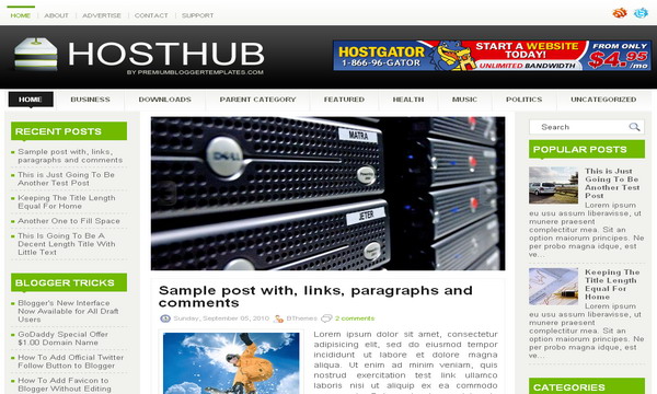HostHub Blogger Template