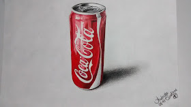 desenho realista coca cola