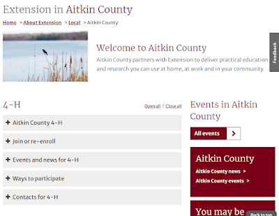 screenshot of a new county page