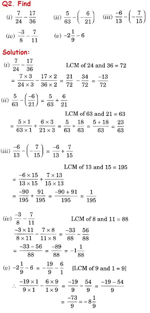 class 7 Rational Numbers