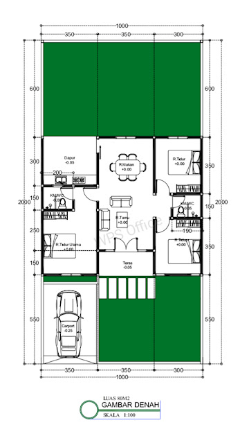 Denah rumah mewah Magnolia Town House Lampung