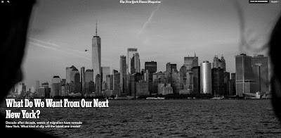 screenshot of cover photo of New York City in NY Times artcle about New York