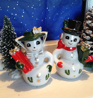  Vintage Snowman Salt and Pepper Shakers