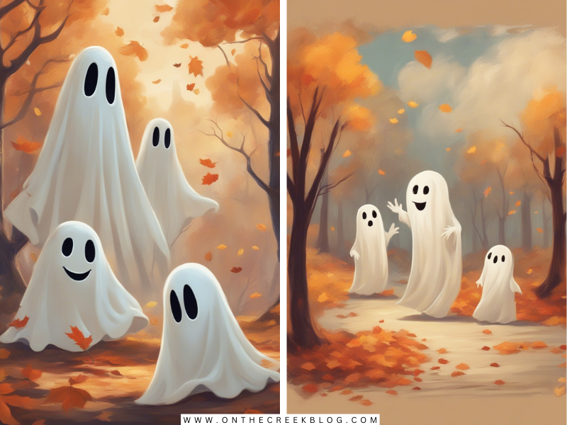 AI-generated art of a classic oil painting with a whimsical Casper-like ghost, created using Clip Drop. | on the creek blog // www.onthecreekblog.com