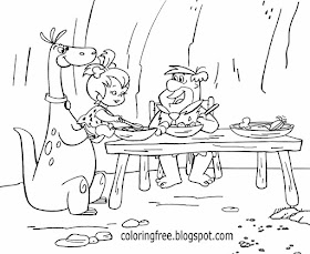 Easy caveman cooking Frederick Flintstone Dino dinosaur coloring pages sketching ideas for teenagers