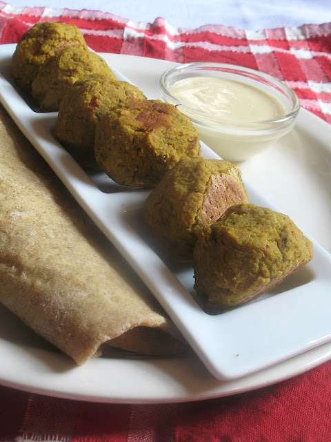 Baked Pumpkin Falafel with Tahini Lemon Sauce