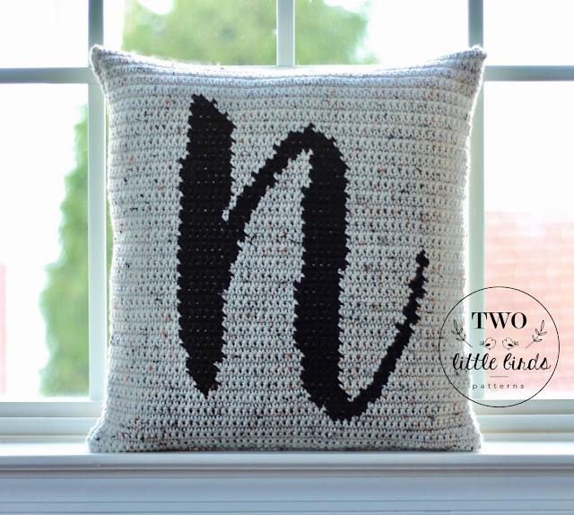 monogram crochet pillow pattern