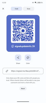 QR Code Username Signal Android