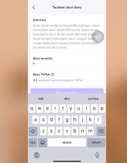 Masukkan nama pengguna TikTok