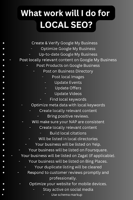 this image contains check list for local seo