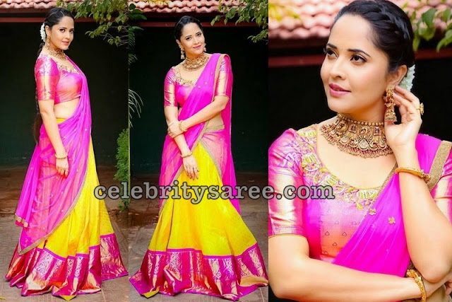 Anasuya Kanchi Pattu Half Saree